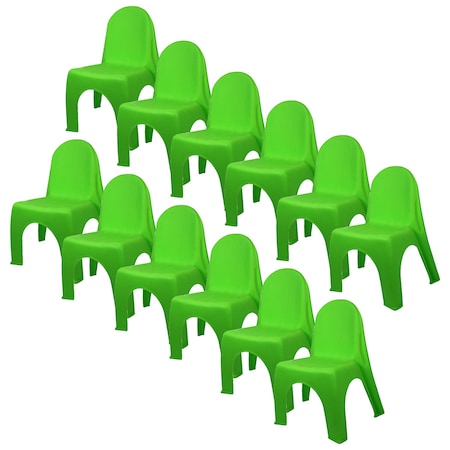 Romanoff Kids Stacking Chairs, Brite Green, 12PK 93435